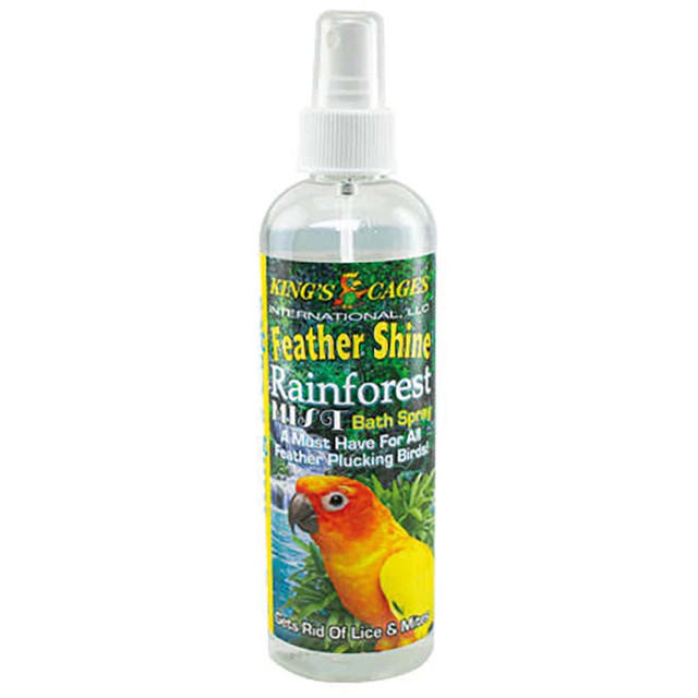 Rainforest Mist Feather Shine Bath Spray for Parrots 8oz - Eucalyptus Scent